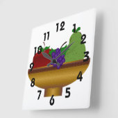 フルーツクロックのボウル スクエア壁時計 (傾斜)