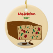 フルーツケーキの年のクリスマス セラミックオーナメント (裏面)