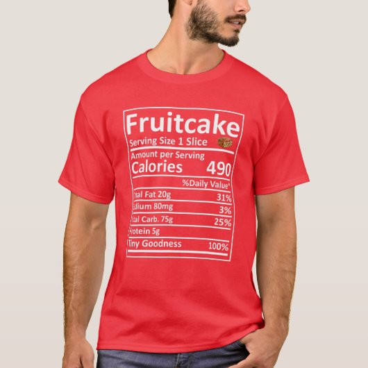 フルーツケーキ栄養の食品の事実感謝与おもしろいえ Tシャツ (正面)