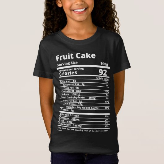 フルーツケーキ栄養ファクト食べ物感謝祭ハロ Tシャツ (正面)