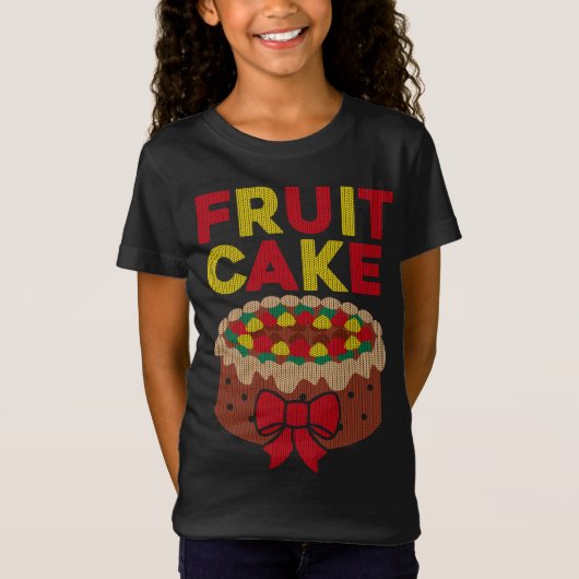 フルーツケーキ醜いクリスマスセータースタイル Tシャツ (正面)