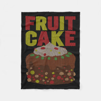フルーツケーキ ジョーク クリスマス フリースブランケット