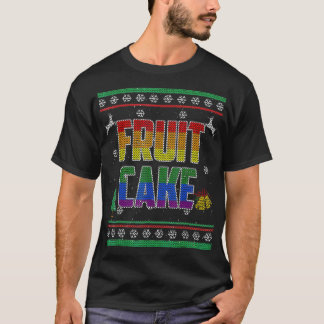 フルーツケーキLGBTゲイプライド醜いクリスマスセーター Tシャツ