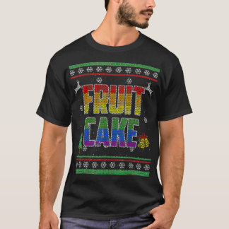 フルーツケーキLGBTゲイプライド醜いクリスマスセーター Tシャツ