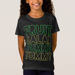 フルーツサラダおいしい美味しいネオングリーンイエロー Tシャツ