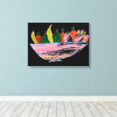 フルーツサラダおもしろいマンガアート キャンバスプリント (インサイチュ (ウッドフロア))