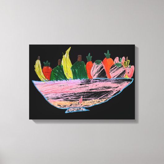 フルーツサラダおもしろいマンガアート キャンバスプリント (正面)