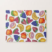 フルーツサラダスイカライムグレープストロベリーアップル ジグソーパズル (横)