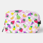 フルーツサラダチェック化粧品バッグ ドップキット (裏面)