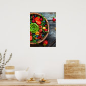 フルーツサラダ付き食べ物をテーマにしたポスター ポスター (キッチン)