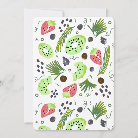 フルーツサラダ夏のフルーティカラフルベビーシャワー 招待状 (裏面)