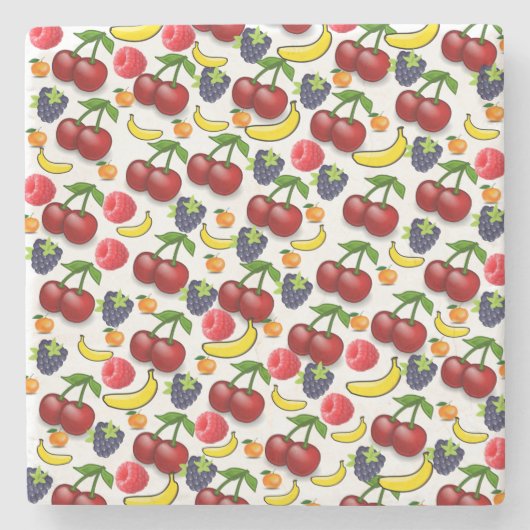 フルーツサラダ大理石コースター ストーンコースター (正面)