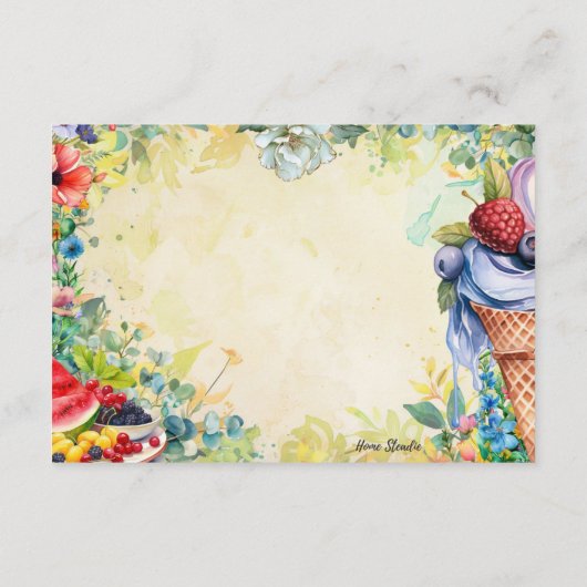 フルーツサラダ空白のレシピ エンクロージャーカード (裏面)