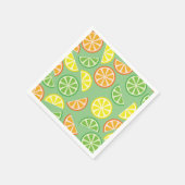 フルーツシトラススライスかわいい1歳の誕生日パーティー スタンダードカクテルナプキン (角)