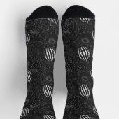 フルーツシームレスパターン黒と白のトロピカルWr ソックス (上部)