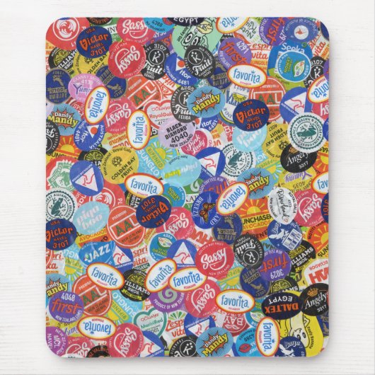 フルーツシールモンタージュパターン マウスパッド (正面)