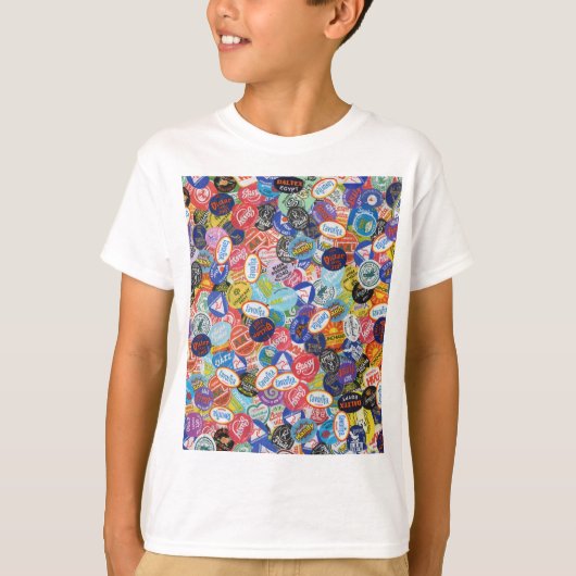 フルーツシールモンタージュパターン Tシャツ (正面)