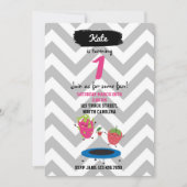 フルーツジャンピングオントランポリン誕生日招待状 招待状 (正面)