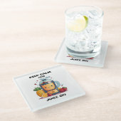 フルーツジュイ保サーの穏やかさとジュースの健康 ガラスコースター (アングル)