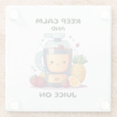 フルーツジュイ保サーの穏やかさとジュースの健康 ガラスコースター (裏面)