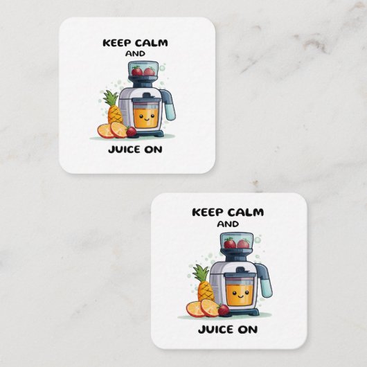 フルーツジュイ保サーの穏やかさとジュースの健康 スクエア名刺 (正面/裏面)