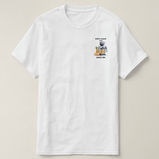 フルーツジューサー 冷静にジュースを 健康 Tシャツ (デザイン正面)