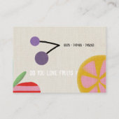 フルーツジューシースイートオレンジアップル名刺 名刺 (裏面)