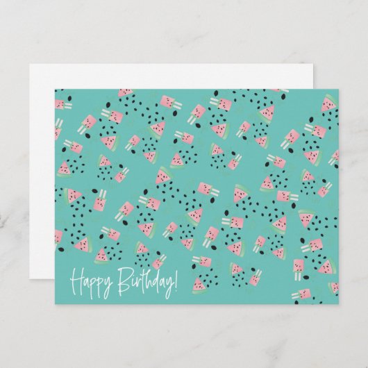 フルーツスイカアイスクリーム及び種子おもしろい模様 ポストカード (正面/裏面)