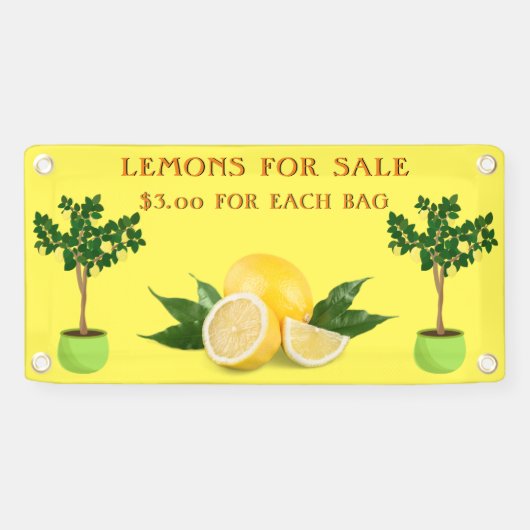 フルーツスタンドを販売するためにレモンをパーソナライズ 横断幕 (横)