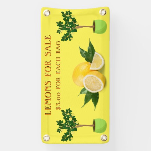 フルーツスタンドを販売するためにレモンをパーソナライズ 横断幕 (縦)
