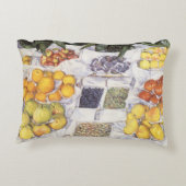 フルーツスタンドバイGustave Caillebotte,ヴィンテージアート アクセントクッション (裏面)