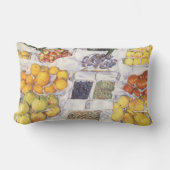 フルーツスタンドバイGustave Caillebotte,ヴィンテージアート ランバークッション (正面)