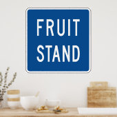 フルーツスタンドロードサイン ポスター (キッチン)