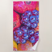 フルーツスティルライフアート ビーチタオル (正面)