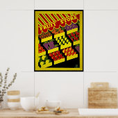 フルーツストア – Bright Red YellowヴィンテージWPAポスター ポスター (キッチン)