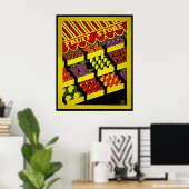 フルーツストア – Bright Red YellowヴィンテージWPAポスター ポスター (ホームオフィス)