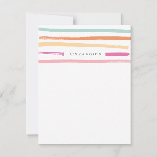 フルーツストライプステーショナリー - タンジェリン ノートカード (正面)