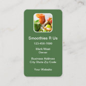 フルーツスムージーテーマ垂直ビジネスカード 名刺 (正面)
