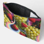 フルーツスワールレインボーアクセサリーパウチトラベルバッグ アクセサリーポーチ (見開き)