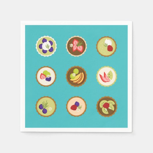 フルーツタルト スタンダードカクテルナプキン (正面)