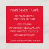 フルーツタートパイフランスのペストリーシェフベーカリーペストリー スクエア名刺 (裏面)