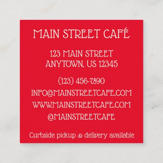 フルーツタートパイフランスのペストリーシェフベーカリーペストリー スクエア名刺 (裏面)