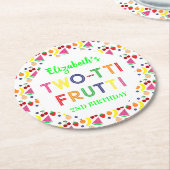 フルーツツッティフリュッティ2回目の誕生日 ラウンドペーパーコースター (アングル)