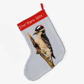 フルーツツリーに飾った可愛いダウンの木ペッカー ラージクリスマスストッキング (裏面 (吊り時))