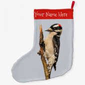 フルーツツリーに飾った可愛いダウンの木ペッカー ラージクリスマスストッキング (裏面)