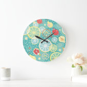 フルーツテクスチャ鮮やか、背景。 ラージ壁時計 (ホーム)