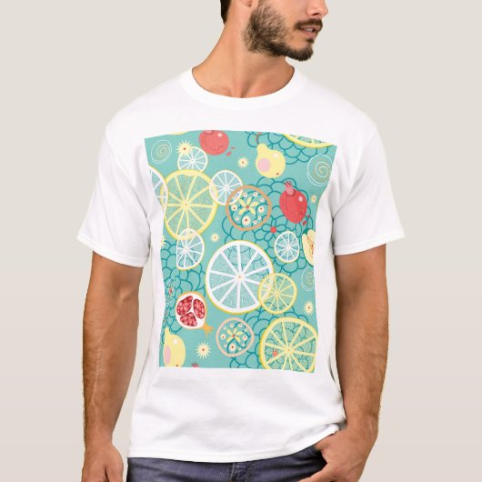 フルーツテクスチャ鮮やか、背景。 Tシャツ (正面)