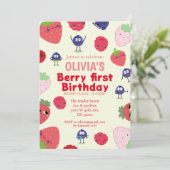 フルーツテーマの1歳の誕生日  招待状 (スタンド正面)