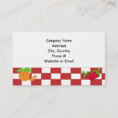 フルーツテーマ赤と白とチェック 名刺 (裏面)