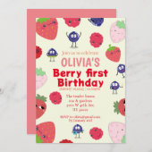 フルーツテーマ1歳の誕生日 招待状 (正面/裏面)